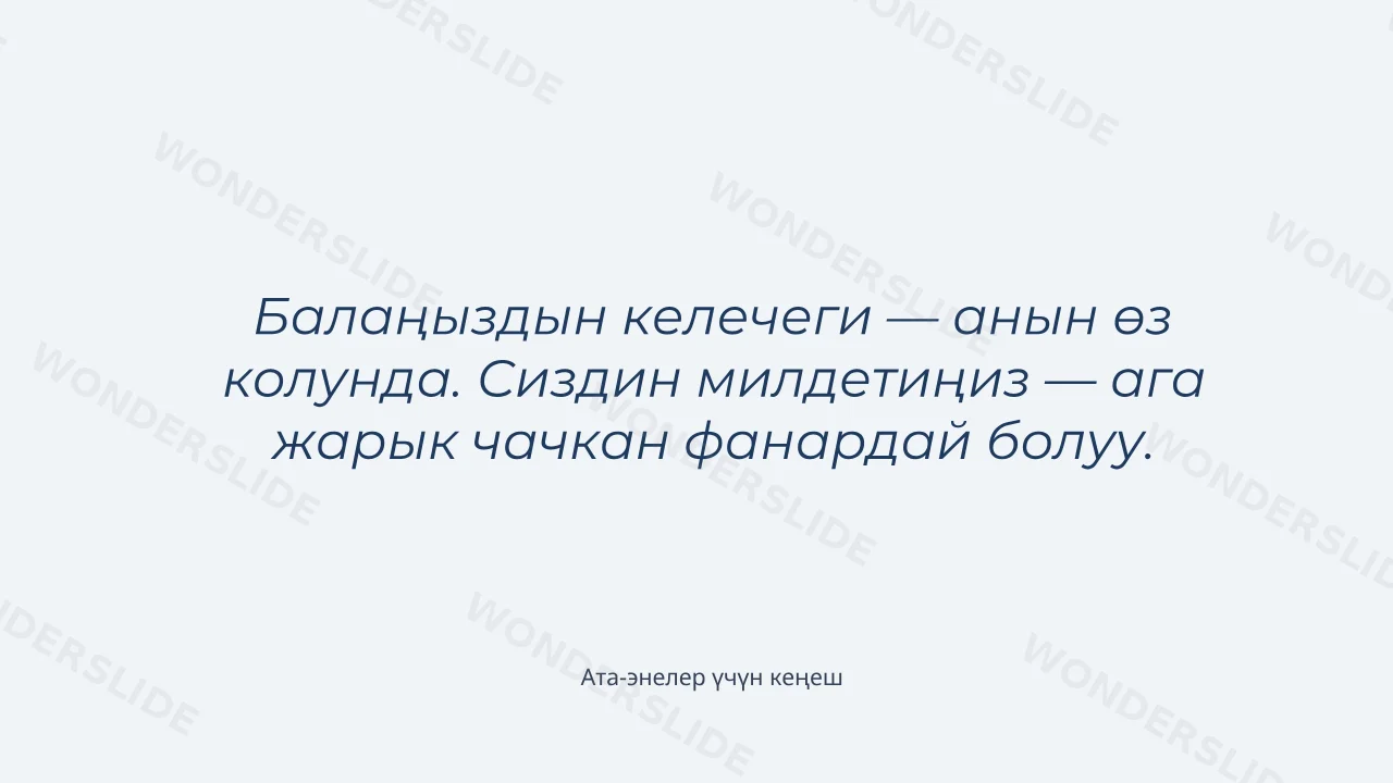 Негизги идея: колдоо көрсөтүү