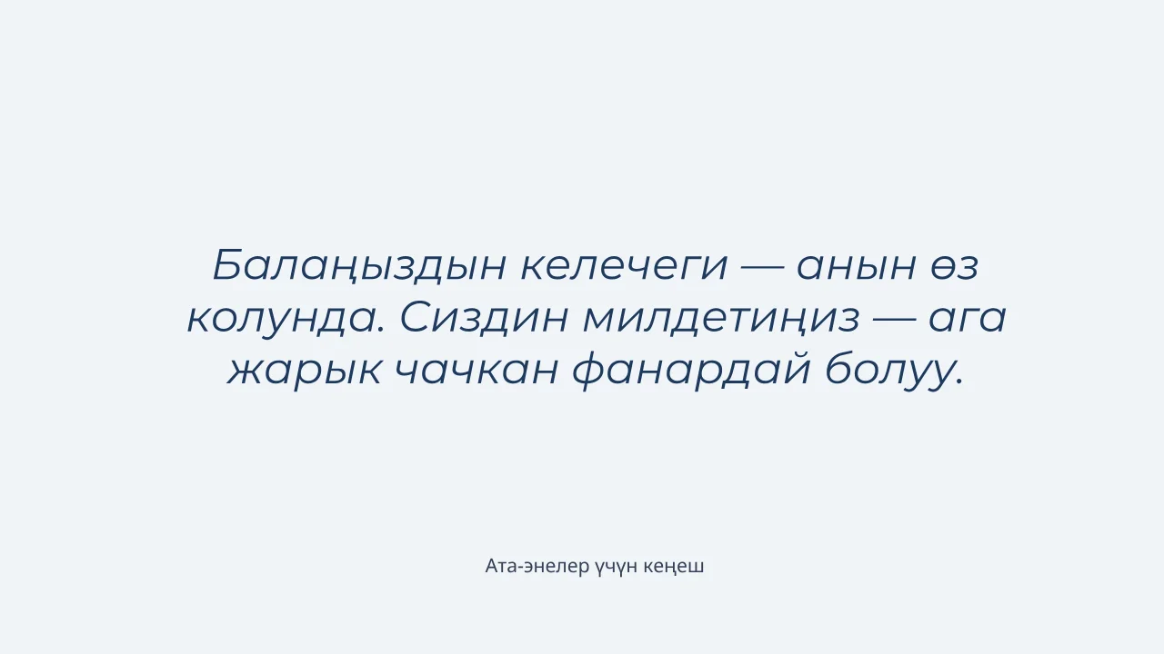 Негизги идея: колдоо көрсөтүү